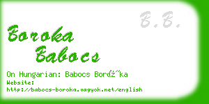 boroka babocs business card